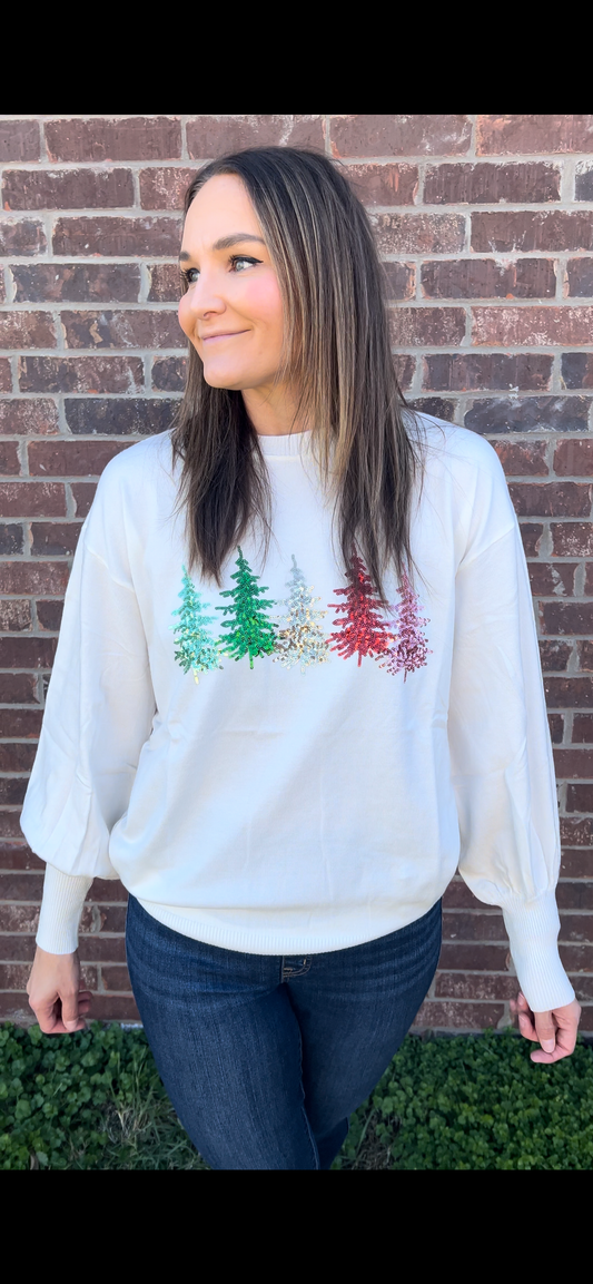 Sequin Tree Sweater